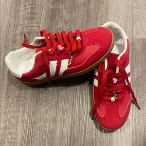 Madden Girl Red and White Sneakers